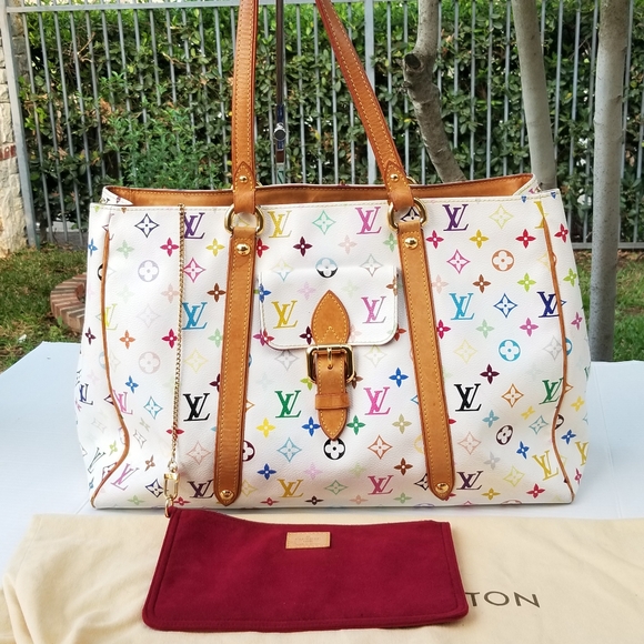 Louis Vuitton Aurelia GM Blanc Multicolor Oversized Jumbo Shopper Tote handbag - Picture 4 of 16